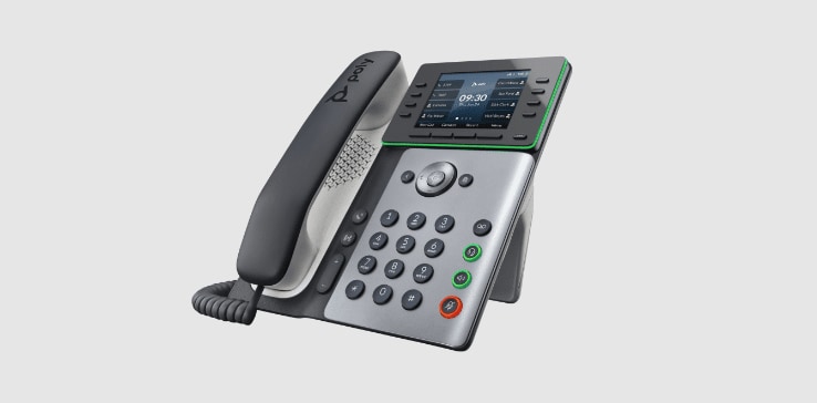 Poly Edge E300-serie IP-bureautelefoon met handset